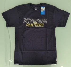 Champion NCAA Pittsburgh Panthers Mens Short Sleeve T-Shirt Sz M Navy Pitt NWT - Picture 1 of 7