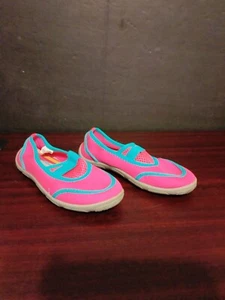 ATHLETIC WORKS GIRLS WATER SHOES PINK BLUE CASUAL BEACH POOL VACATION NEW - Picture 1 of 8
