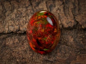 4.30 Carat Ethiopian Black Opal Cabochon 12x9x6 MM Oval Shape Welo Fire Opal - Picture 1 of 3