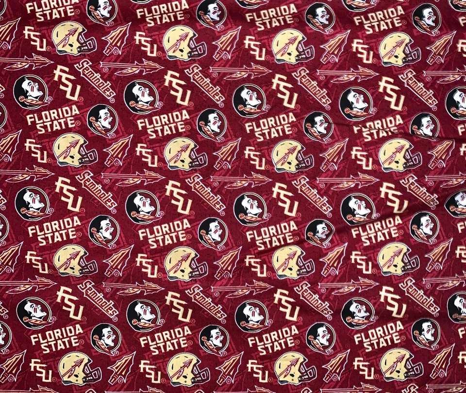 Ткань NCAA Florida State University ~ Sykel FSU 1178 ~ хлопок ~ BTY ~ покупайте и экономьте - Изображение 1 из 1