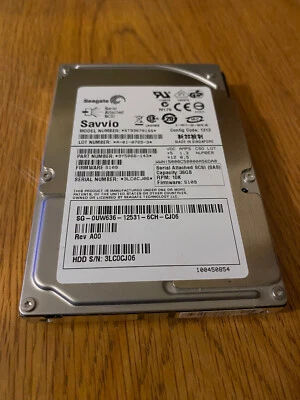 Seagate Savvio ST936701SS 36GB SAS 10k RPM 2.5" HDD (9Y5066-143) - Tested - Image 1 of 4