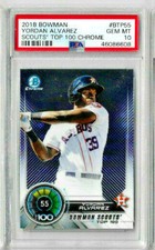 2018 Bowman Yordan Alvarez Scouts' Top 100 Chrome PSA 10 ASTROS