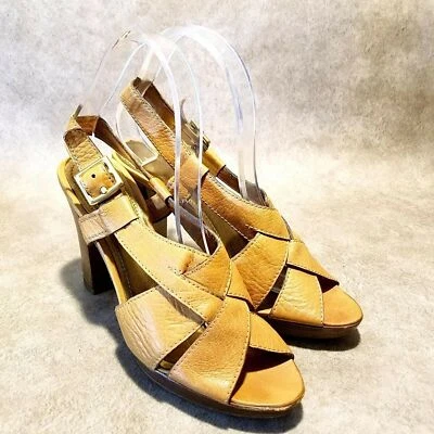 Sandalias Coach Halina para mujer talla 8,5 B de cuero marrón con cordones punta abierta tacón Foto 1 de 4