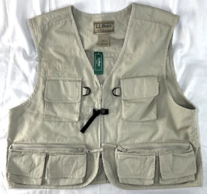 Vintage LL Bean Fly Fishing Vest Men L Ripstop 100% Cotton Bird Hunting Chore - Picture 1 of 8