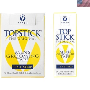 Hypoallergenic Waterproof Double-Sided Tape - 50 Strips for Men's Grooming - Picture 1 of 2
