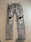 Pantalon jean en denim déchiré gris True Religion Acid Wash gris détressé taille 34x32