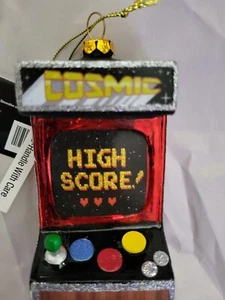 Vtg Style Arcade Game Video Game Console Glass Christmas 4" Tree Ornament New - Picture 1 of 2