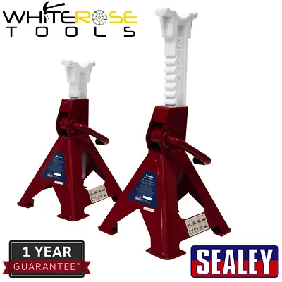 Sealey Axle Stands (Pair) 3tonne Capacity per Stand Ratchet Type Garage Workshop - Image 1 of 4