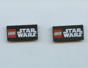 Star Wars LEGO x 2 Black Tile 2 x 4 with LEGO Star Wars Logo Pattern - Picture 1 of 1