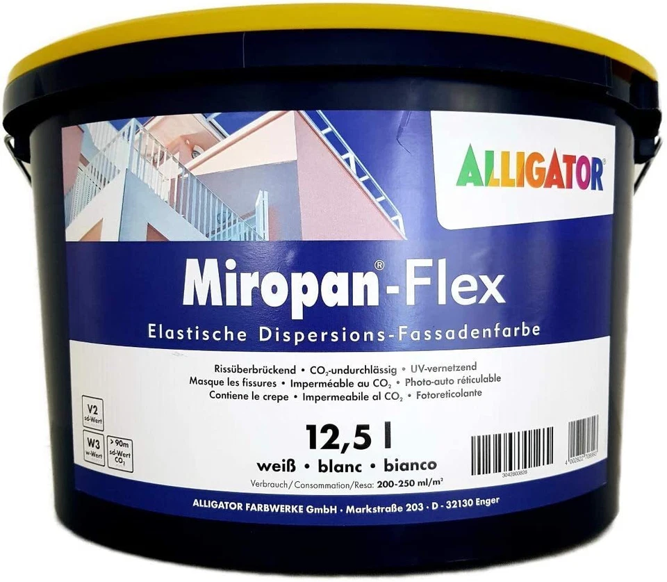 Fassadenfarbe Alligator Miropan Flex weiß 12,5 l  Außenfarbe - Bild 1 von 1