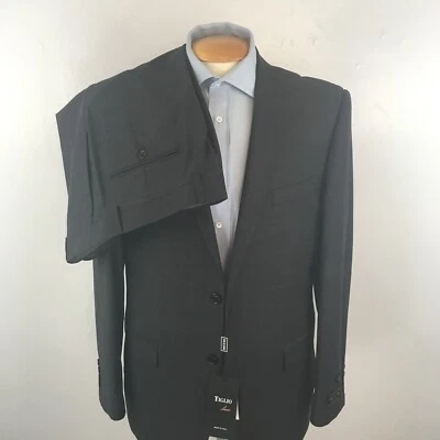 tiglio mens suit solid gray 42r novello italy new wool super 150s pants ea0190 - Image 1 of 4