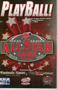 2009 TEXAS LEAGUE ALL STAR GAME SCORE CARD - Dr. Pepper Park Frisco, Texas - Picture 1 of 5
