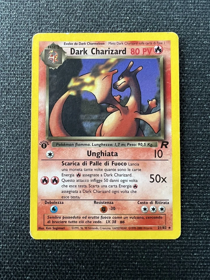 Pokemon - Dark Charizard non holo 1. Edition - 21/82 - Rocket Italienisch - Good - Bild 1 von 4