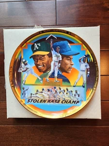 1990 Sports Impressions Collector Plate RICKEY HENDERSON GOLD EDITION Limit 594 - Picture 1 of 3