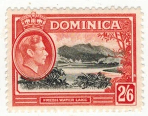 2'6 Shilling Dominica Stamp KGVI MH - Picture 1 of 2
