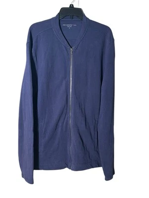 Chaqueta Cárdigan John Varvatos 100% Algodón Cremallera Azul Cremallera Completa Talla XL #GH1-5 Foto 1 de 4