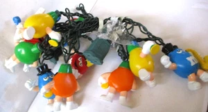 Vtg Peanut M&M Candy Happy Lights Christmas String Lights 1 Set of 10 lights - Picture 1 of 2