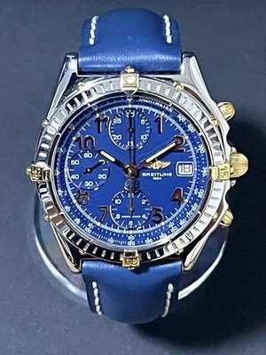 Breitling Chronomat Bicolor Blue Watch Automatic Steel & Gold Pilot Watch Date - image 1 of 4