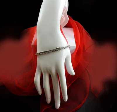 Brazalete línea diamante platino 5,99 quilates baguette cónico 7,25 pulgadas joyería fina Foto 1 de 4