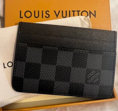 Louis Vuitton Damier Graphite Black Credit Card holder  Wallet Mint Condition - Image 1 of 4