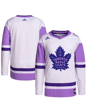Toronto Maple Leafs Hockey Fights Cancer Adidas Primegreen Size 54 White Jersey - Image 1 of 3