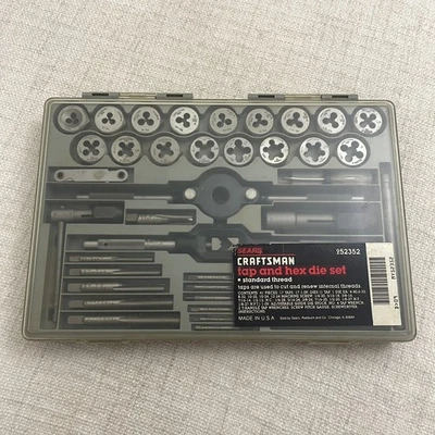 Vintage Sears Craftsman Standard Thread Tap&Die 41 piece Set 952352 Made in USA - Image 1 of 4