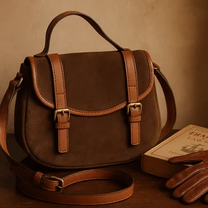 Massimo Dutti Umhängetasche braun Wildleder & Leder - Made in Spain - Top Co - Bild 1 von 10