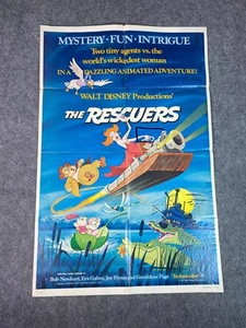 Poster Vintage 1977 I Soccorritori Disney Film Originale 1 Foglio Animazione Bob Nuovo - Foto 1 di 16