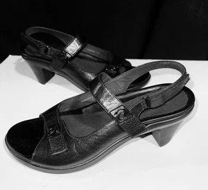 Aravon by New Balance Ladies Ava Dress Sandals Black Leather Size 8D WSAD28K - Picture 1 of 16