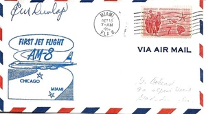 First Jet Airmail Flight Miami - Chicago October 15 1959 AAMC#J290 - Picture 1 of 1