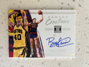 Bill Laimbeer 2021-22 Panini Impeccable Canvas Creations Auto #16/99 Pistons