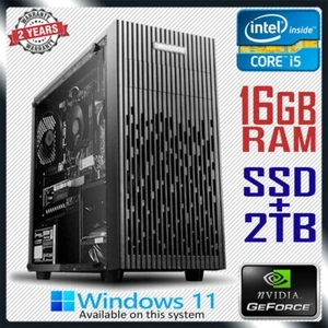 Intel Core i5 Gaming PC GTX 1050 Computer 16GB RAM Fast SSD+2TB Desktop System - Picture 1 of 6