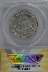 1924 .50 ANACS MS 62 HUGUENOT Classic Silver Commemorative Coin - Picture 1 of 2