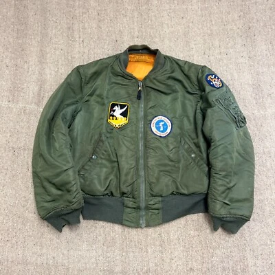 Vintage Alpha Industries USAF MA-1 Flying Jacket Mens Medium Green 1960s - Image 1 of 4