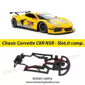 Chasis 3D para el Chevrolet Corvette C8R de NSR para soporte SLOT.IT / CARBONO - Foto 1 di 3