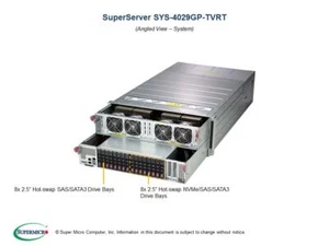 SuperServer 4029GP-TVRT Server/2x 8268 CPU /1T RAM/8x V100 32G SXM /2x100G NIC - Picture 1 of 7