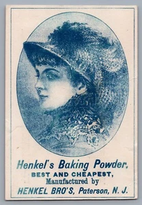 1800s Victorian Trade Card Henkel's Baking Powder Paterson, New Jersey 0194 - Picture 1 of 2