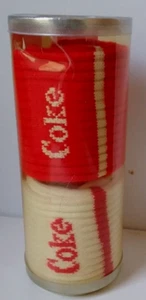 Calzini vintage Coca-Cola Coca-Cola (2 paia) rosso/bianco Crew taglia 10-13 NOS tubo danneggiato - Foto 1 di 4