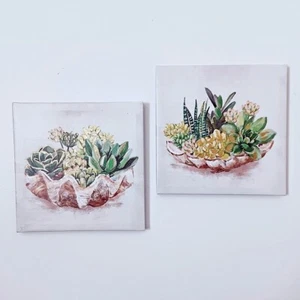 NEW Home Decor Succulents Canvas Wall Art, Cactus Artwork, 8x8 Canvas Print - Picture 1 of 7
