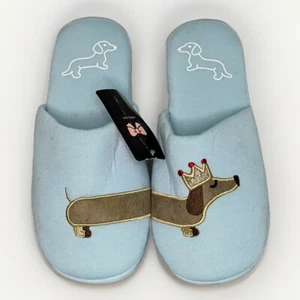 Zapatillas de casa Milffy DACHSHUND azul acolchado felpa suela de silicona talla 7/8 - Imagen 1 de 6
