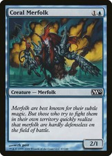 1x FOIL Coral Merfolk MTG M10 No047 Magic 2010 NM/Unplay English C card X1