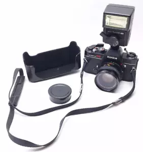 Appareil photo reflex argentique 35 mm Konica Autoreflex TC AVEC SANGLE ET FLASH TESTÉ - Photo 1 sur 17