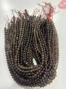 SMOKY STONE ROUND 6MM GEMSTONE BEADS 14 INCH 1 STRANDS - Picture 1 of 6