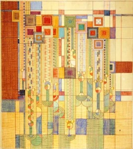 Nature Patterns :  Frank Lloyd Wright  :  Geometric Abstraction colorful Print - Picture 1 of 1