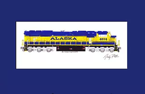 Ferrocarril de Alaska SD70MAC #4014 11"x17" impresión mate firmada por Andy Fletcher - Imagen 1 de 1