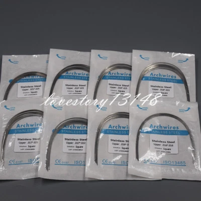 10-50 Bolsas Dentales Ortho Acero Inoxidable Arco Rectangular Alambre Ovoide/Cuadrado/Natural Foto 1 de 4