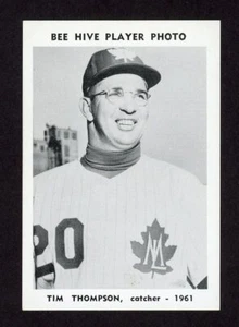 Abeja de béisbol 1961 colmena almidón Toronto hojas de arce Tim Thompson 26004 - Imagen 1 de 2