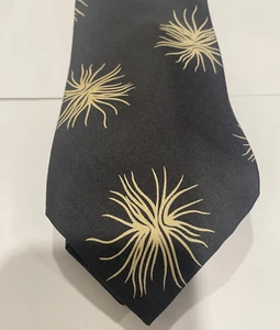 ARMANI 100% Silk Men's Necktie Gray/Yellow Abstract Pattern Made in Italy - Picture 1 of 9