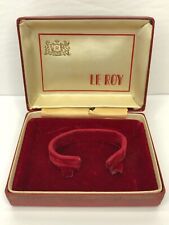 Vintage Le Roy Watch Presentation Box Red With Gold Accents Velvet Lined