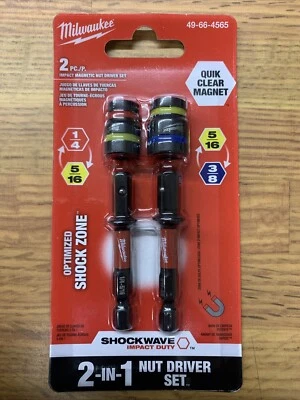 Milwaukee Shockwave Impact Duty Quik-Clear 2-en-1 Destornillador de tuerca magnética 49-66-4565 Foto 1 de 2